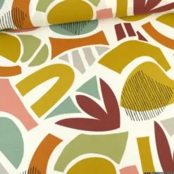 Tissu cretonne coton Miro curry -OEKO TEX