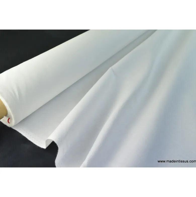 Tissu cretonne coton OEKO TEX blanc
