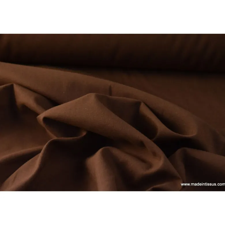 Tissu cretonne coton OEKO TEX chocolat