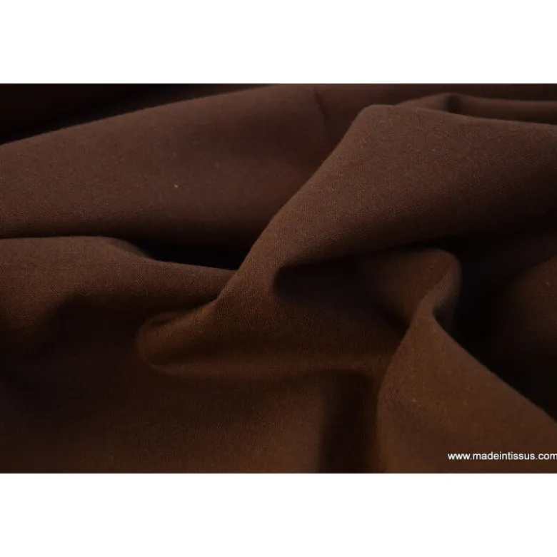 Tissu cretonne coton OEKO TEX chocolat