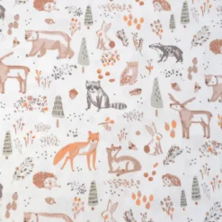 Tissu cretonne coton Ottawa motif animaux fond blanc -OEKO TEX