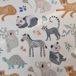 Tissu cretonne coton Ozamis motif animaux de la savane -OEKO TEX