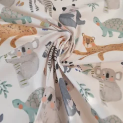Tissu cretonne coton Ozamis motif animaux de la savane -OEKO TEX