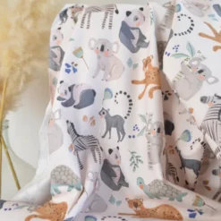 Tissu cretonne coton Ozamis motif animaux de la savane -OEKO TEX