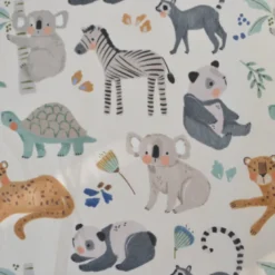 Tissu cretonne coton Ozamis motif animaux de la savane -OEKO TEX