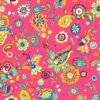 Tissu Cretonne Coton Pareo – motif fleurs fond Rose