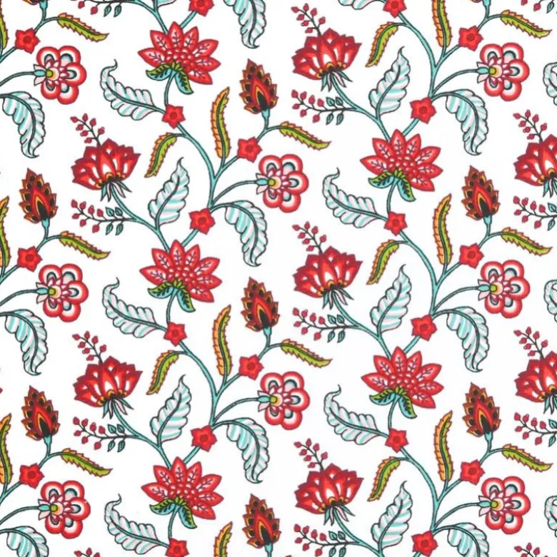 Tissu cretonne coton Persane motifs fleurs - OEKO TEX
