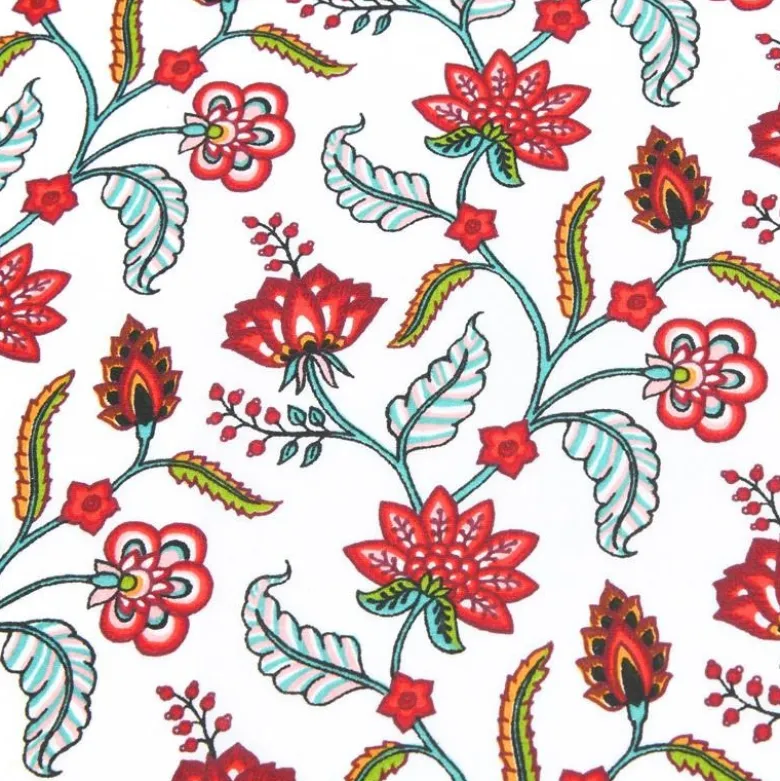 Tissu cretonne coton Persane motifs fleurs - OEKO TEX
