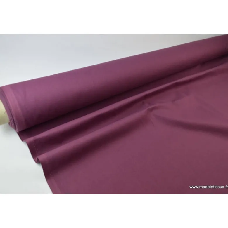 Tissu cretonne coton prune - OEKO TEX
