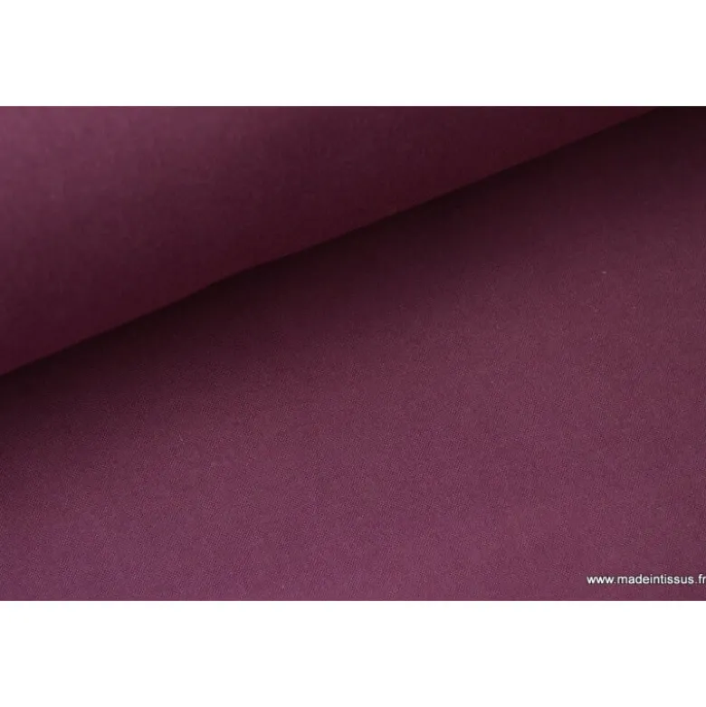 Tissu cretonne coton prune - OEKO TEX