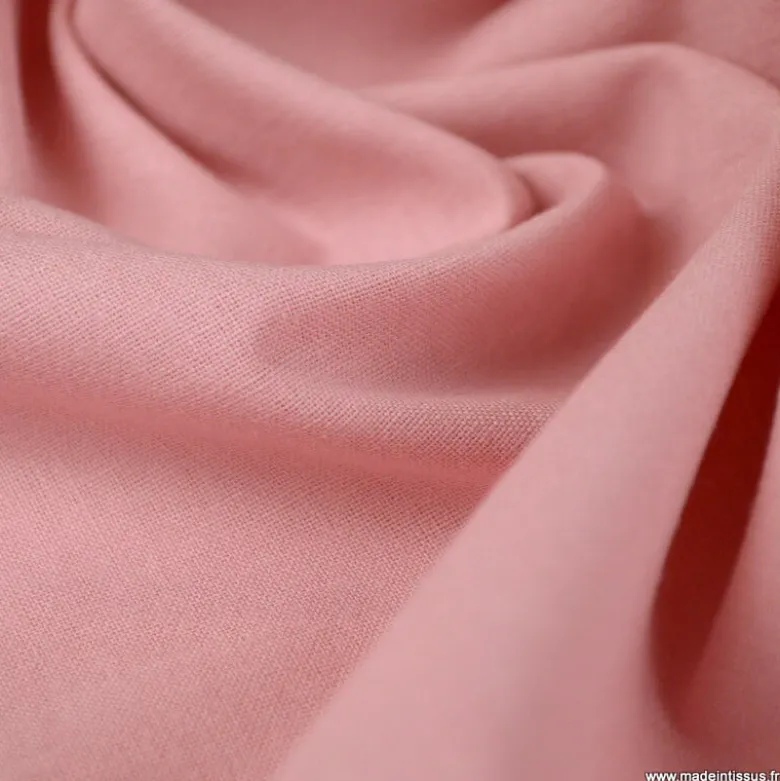 Tissu cretonne coton Rose thé - OEKO TEX
