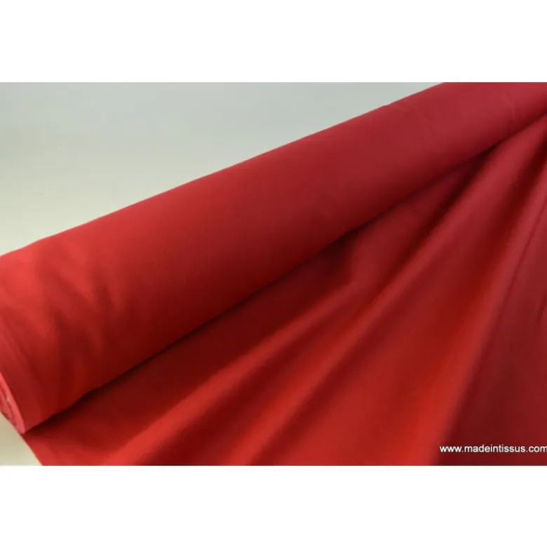 Tissu cretonne coton rouge hermès - OEKO TEX