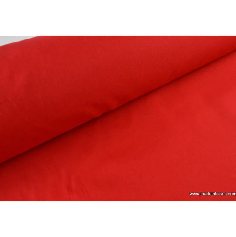 Tissu cretonne coton rouge - OEKO TEX