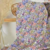 Tissu cretonne coton Seasons fleurs pêche et kaki - OEKO TEX