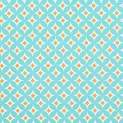 Tissu cretonne coton Steven motifs rosaces turquoise - OEKO TEX