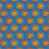 Tissu cretonne coton style wax bleu – Motif rond africain
