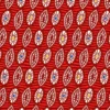 Tissu cretonne coton style wax rouge – Motif graphique africain