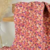 Tissu cretonne coton Thalie fleurs skin et violet - OEKO TEX