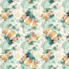 Tissu cretonne coton tigres et feuillage jungle effet 3D