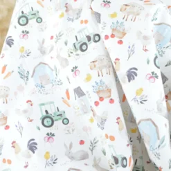 Tissu cretonne coton Tracteur motif animaux de la ferme -OEKO TEX