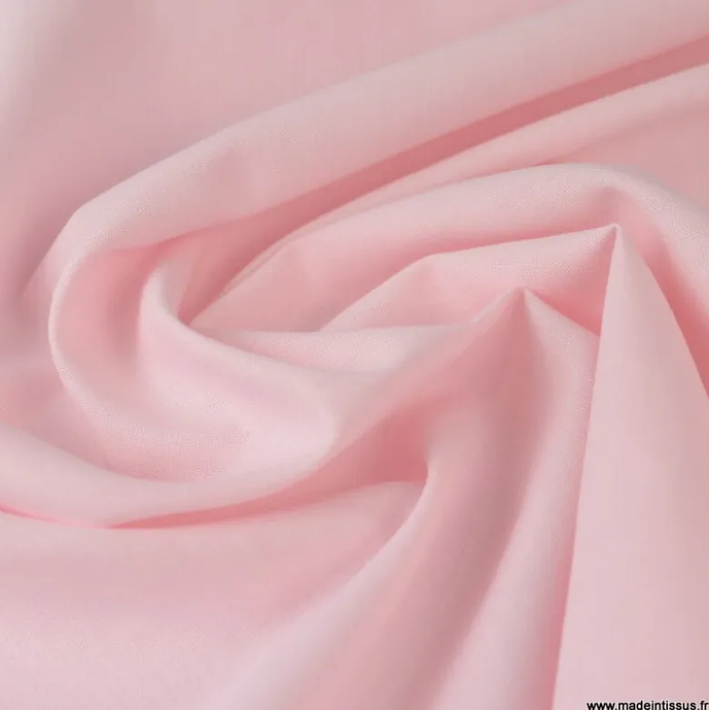 Tissu cretonne coton uni OEKO TEX ROSE PALE