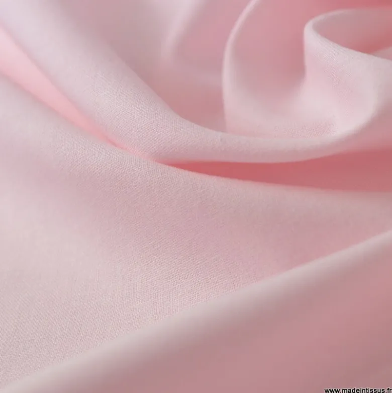 Tissu cretonne coton uni OEKO TEX ROSE PALE