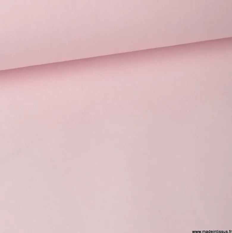 Tissu cretonne coton uni OEKO TEX ROSE PALE