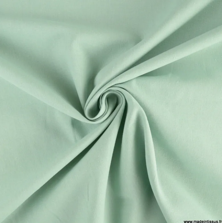 Tissu cretonne coton vert Aventurine - OEKO TEX
