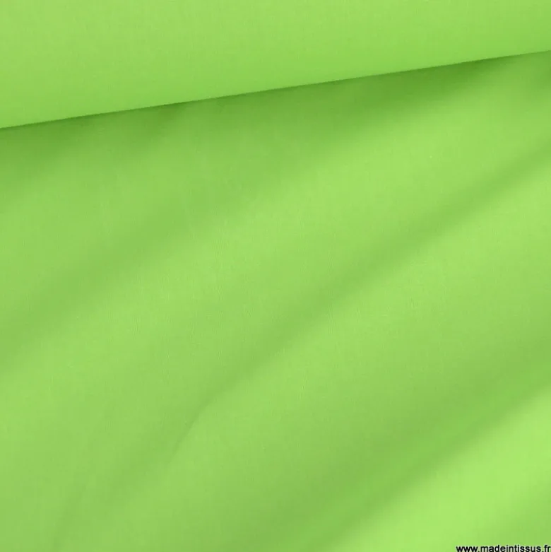 Tissu cretonne coton vert pistache - OEKO TEX
