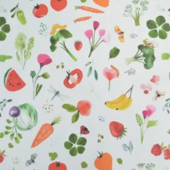 Tissu cretonne coton Vitamines motif fruits et légumes - OEKO TEX