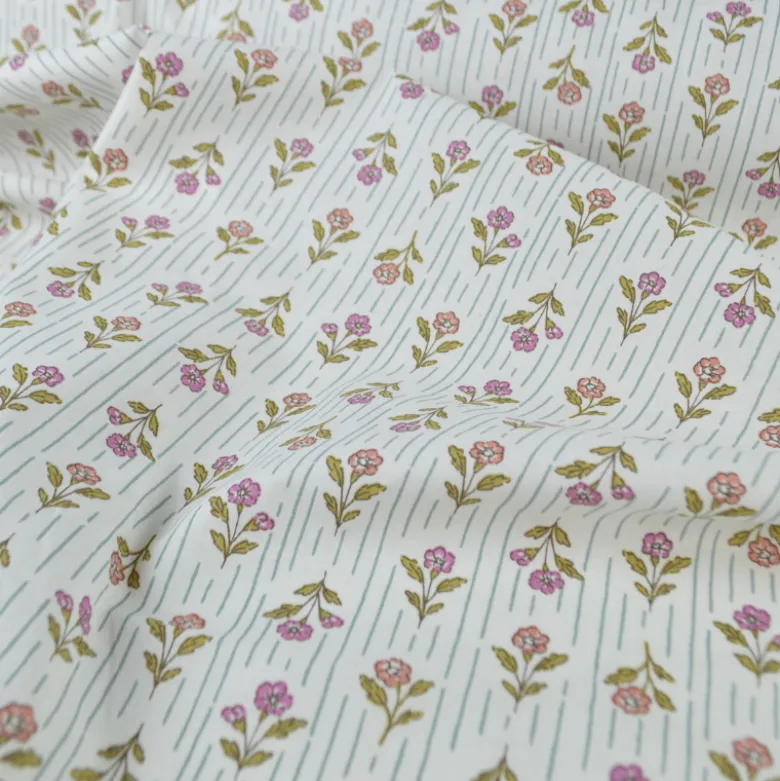 Tissu Cretonne de Coton Aesa – Motif Floral Indien - OEKO TEX
