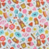 Tissu Cretonne de Coton Kawi - Motif Kawaii Multicolore