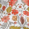 Tissu Cretonne de Coton Lizula motif fleurs rouges et roses fond blanc