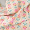 Tissu Cretonne de Coton Suri motif fleurs roses et vertes