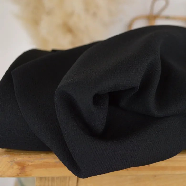 Tissu crêpe Marocain - Noir