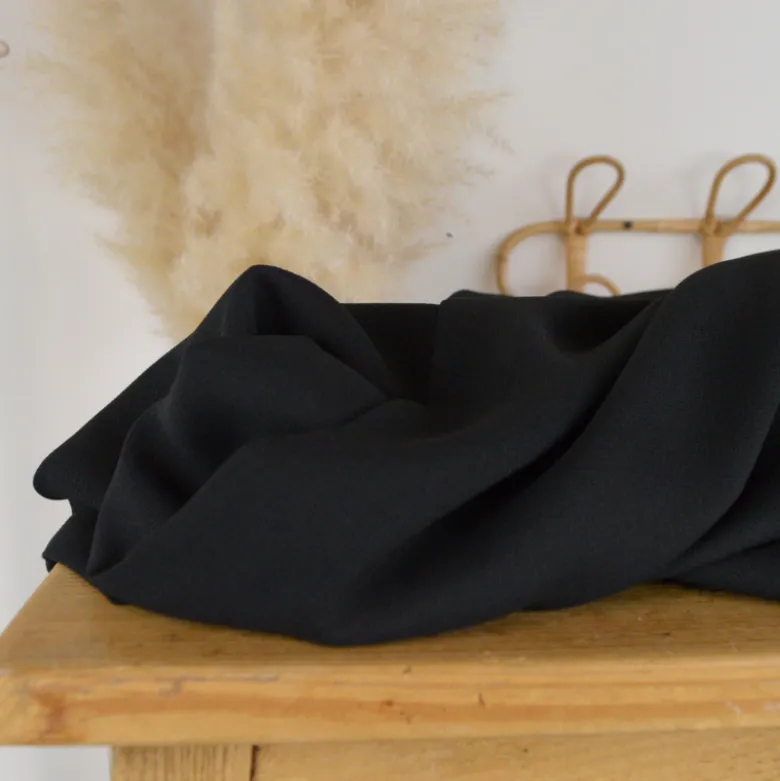 Tissu crêpe Marocain - Noir