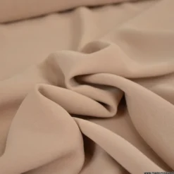 Tissu crêpe mi-lourd coloris beige foncé - OEKO TEX