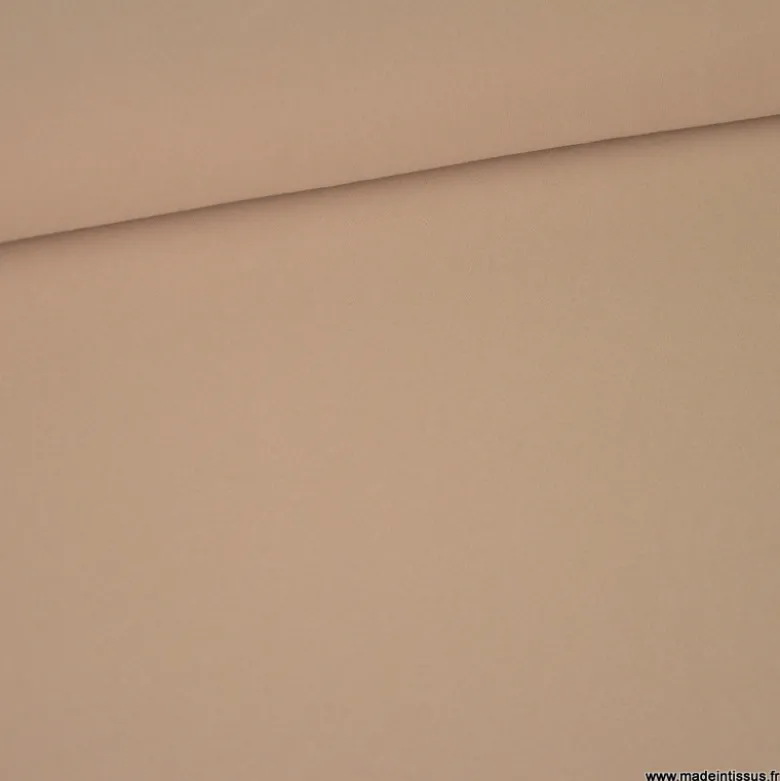 Tissu crêpe mi-lourd coloris beige foncé - OEKO TEX