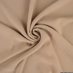 Tissu crêpe mi-lourd coloris beige foncé - OEKO TEX