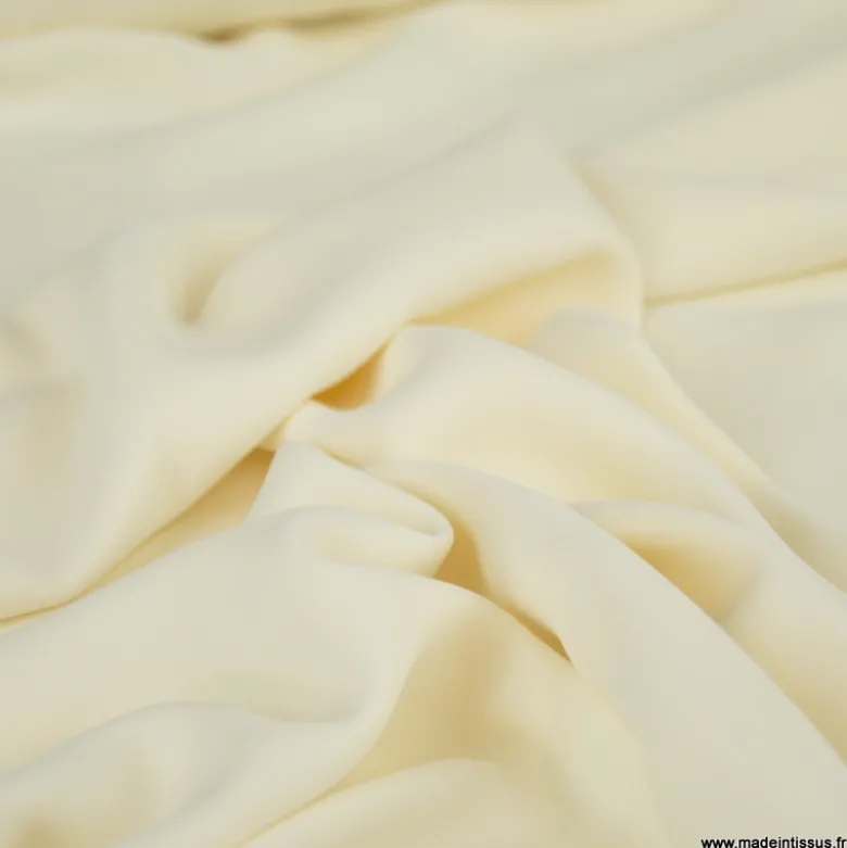 Tissu crêpe mi-lourd coloris Blanc cassé - OEKO TEX
