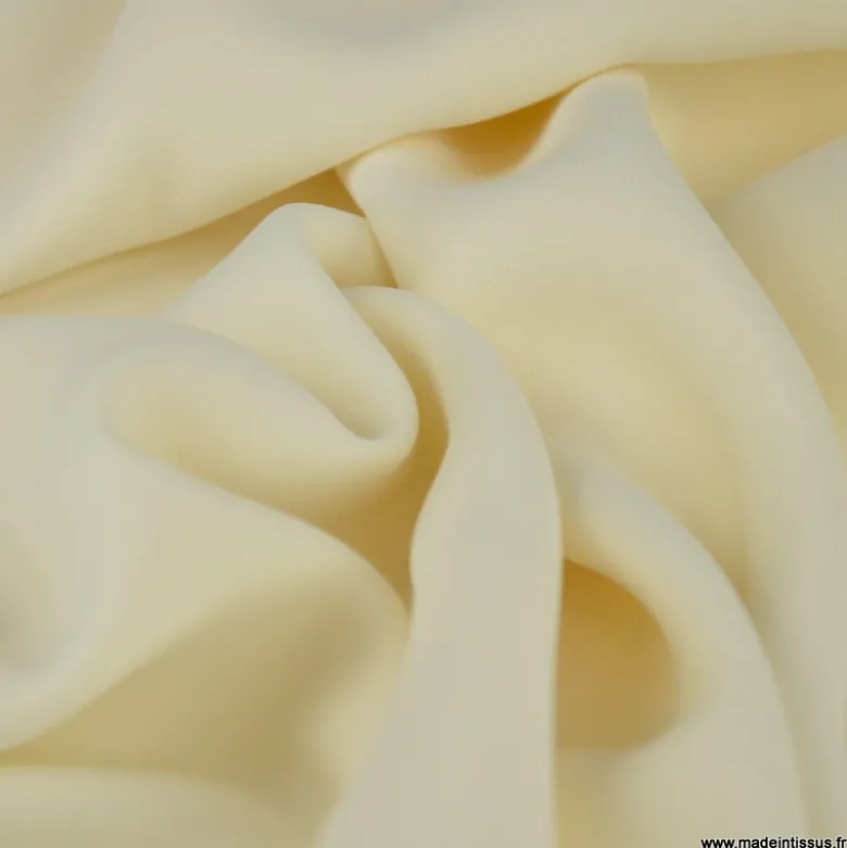 Tissu crêpe mi-lourd coloris Blanc cassé - OEKO TEX