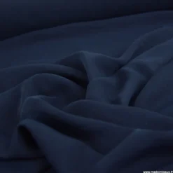 Tissu crêpe mi-lourd coloris Bleu marine - OEKO TEX