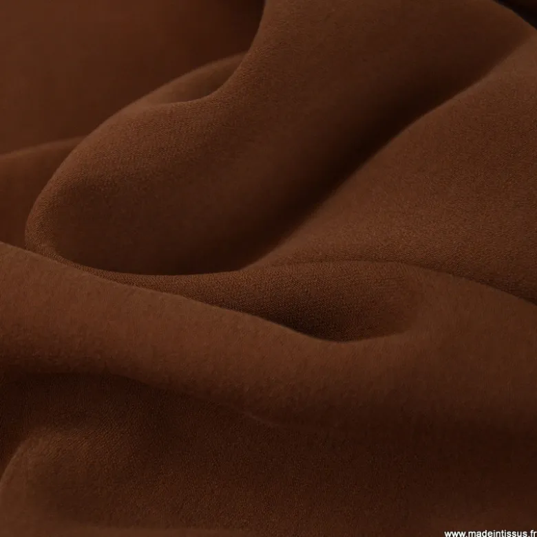 Tissu crêpe mi-lourd coloris Marron - OEKO TEX