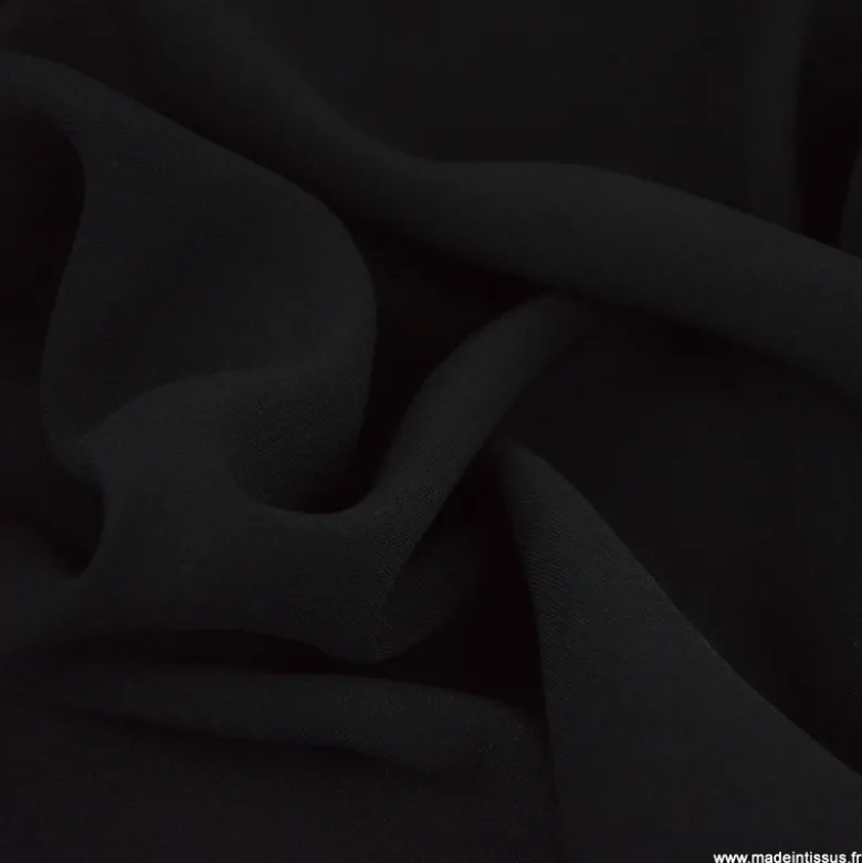 Tissu crêpe mi-lourd coloris Noir - OEKO TEX