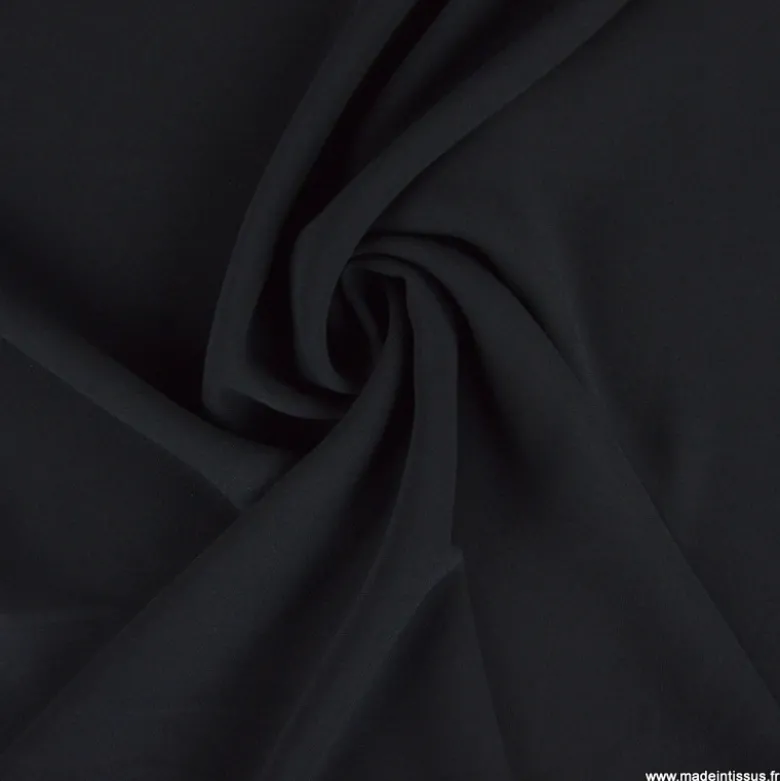 Tissu crêpe mi-lourd coloris Noir - OEKO TEX