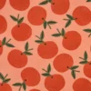Tissu demi natté canvas motif oranges fond Pêche