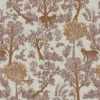 Tissu demi natté coton Arboisie type bachette motif lion et jungle