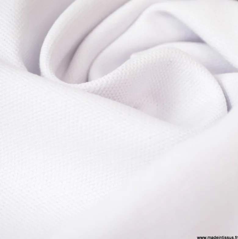 Tissu demi natté coton blanc 145cm