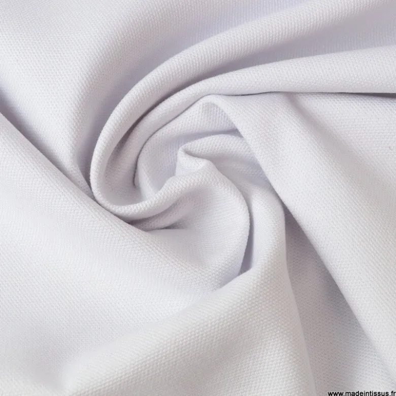 Tissu demi natté coton blanc 145cm