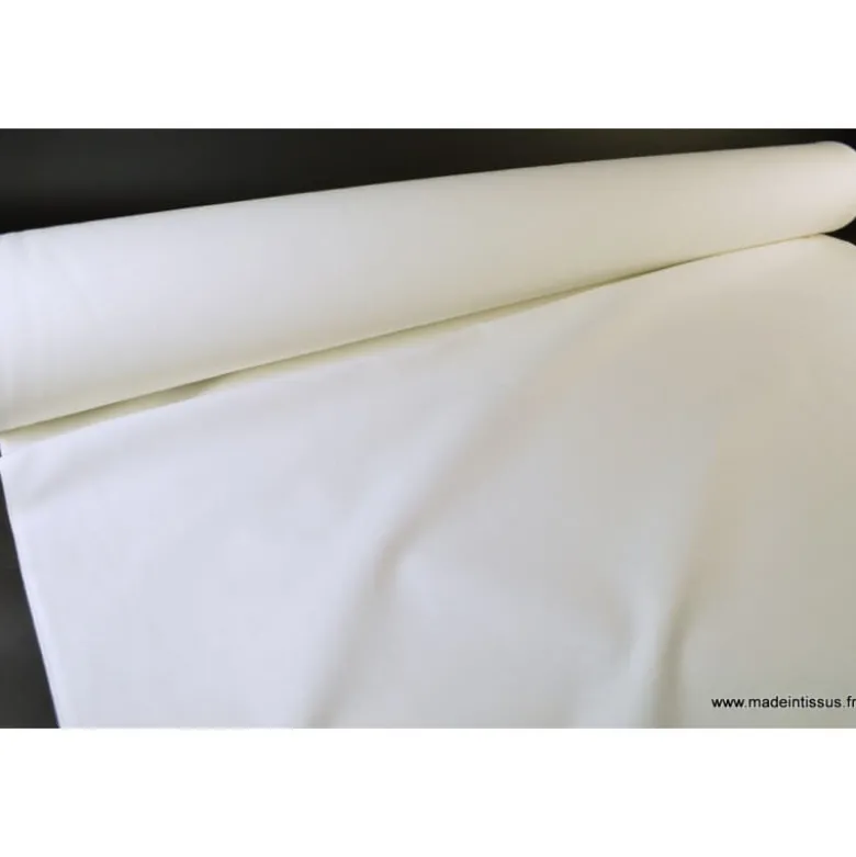 Tissu demi natté coton grande largeur blanc